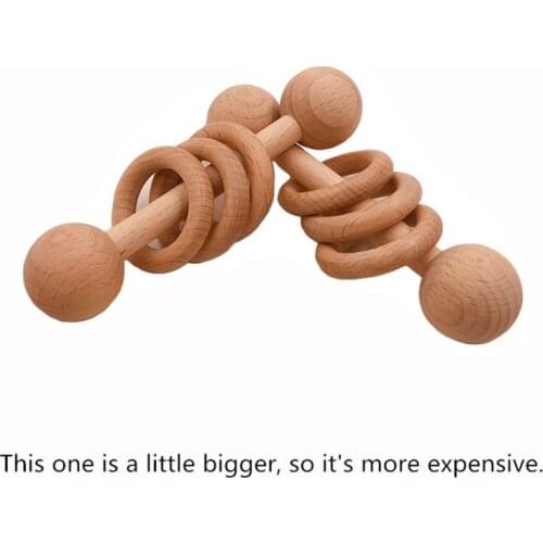 Organic Wood Montessori Styled Baby Rattle Perfect Grasping Teething Toy for Toddlers Natural Wood Safety Paint