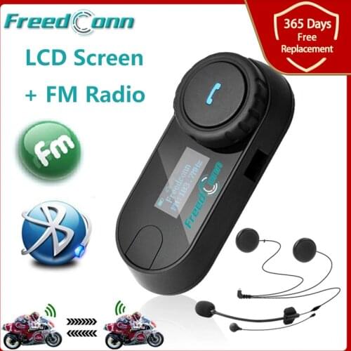 Free Shipping!! TCOM-SC W/Screen Bluetooth Motorcycle Motorbike Helmet Intercom Headset with LCD Display FM Radio Freedconn