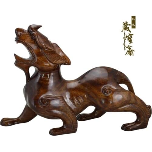 Redwood crafts rosewood carving town house feng shui ornaments Cai Cai brave brave Lucky