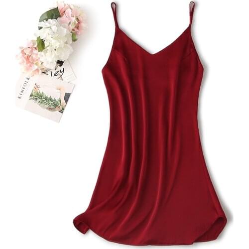 Sexy Satin Nightdress Sleepwear Women Solid Intimate Lingerie Silky Spaghetti Strap Nightgown Home Clothes Soft Sleep Dress