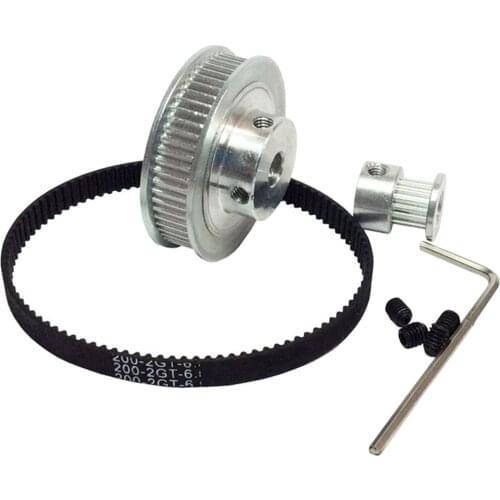Pulley 20 Teeth + 60 Teeth GT2 Timing Belt Closed-loop 200mm , HTD 2GT Timing Belt Pulley Kits