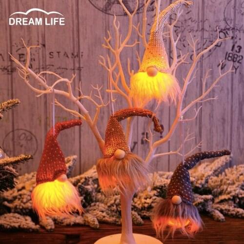 Christmas Tree Decoration Christmas Forest Man Pendant With Lights Small Night Light Festive Home Decoration Hanging Room Decor