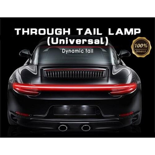 Through Light Red Brake Signal Flashing 5D Carbon Fiber Universal Roof Spoiler For Audi BMW Toyota Honda KIA Hyundai Mazda Skoda