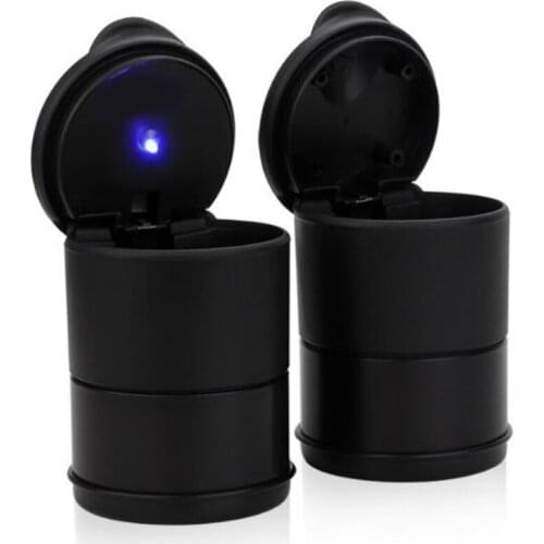 1PCS Car LED Ashtray Garbage Coin Storage Cup Container Universal Size With Lid