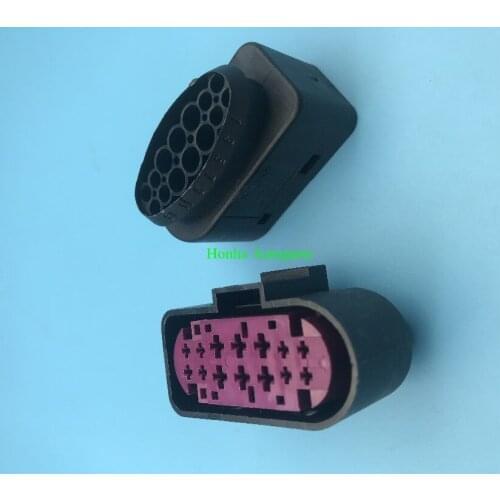 10pcs/lot 14 Pin/Way 1J0973737 1J0 973 737 Waterproof Xenon Headlights Lamp-socket Connector Electric Plug