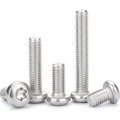 10pcs M6 304 Stainless steel Torx pan head screws T&TX round headed anti-theft bolts machine bolt GB2672 8mm-80mm long
