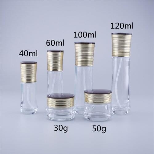 100ml Glass Emulsion Refillable Ointment Bottles, Empty Cosmetic Jar Pot Eye Shadow Face Cream Container 30g/50g 6pcs/lot