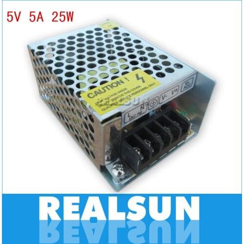 100pcs/lot 5V 5A 25W Switching Power Supply Driver Switching For LED Strip Light Display 110V/220V free fedex