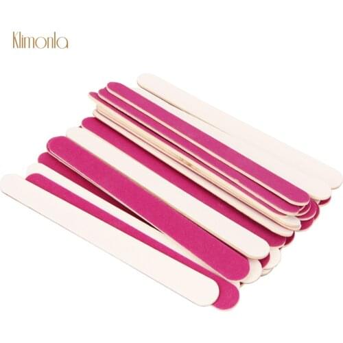 100Pcs Pink Nail Buffing Wood File 180 Sanding Manicure UV Gel Varnish File Sandpaper Tool Nail Files 2 Colors for your choice
