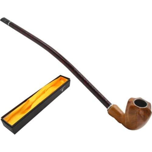 410mm wood resin pipe with large volume Congyou brown smoke pipe long rod durable trombone tobacco pipe