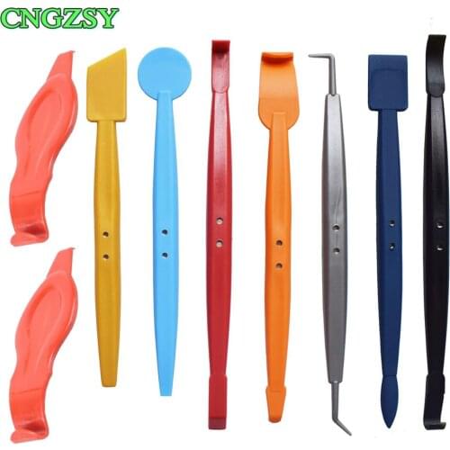 Car Wrap Long Handle Magnet Squeegee Corner Scraper Old Glue Remover Window Tinting Sticker Tool Auto Brush Accessories B20+2A30