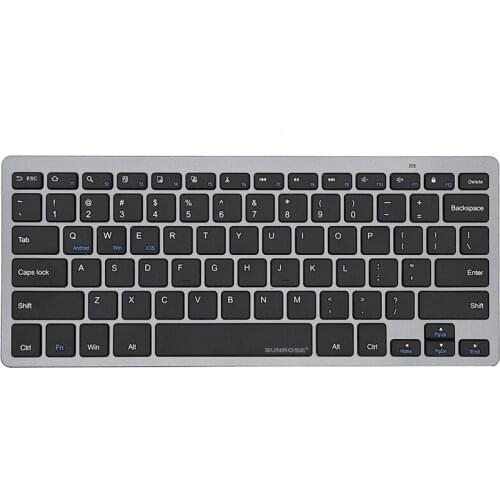 Bluetooth Keyboard Wireless Slim Keyboard for Windows iOS Android Laptop Desktop PC Tablet Black and Gray