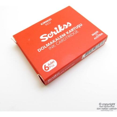Scrikss Fountain Pen Cartridge Red 6lı Package