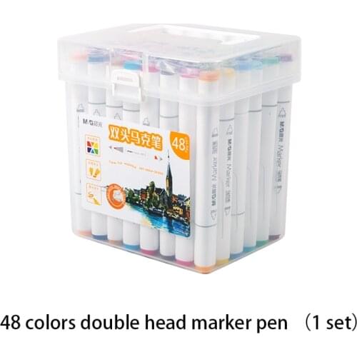 Double Head Marker Pen Painting Pen 48 Colors Sketch Multicolor Comics Student School Art Supplies Drawing Set Alcohol Ink