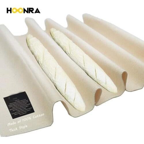 HOONRA Thick Fermented Linen Cloth Proofing Dough Bakers Pans Bread Baguette Baking Mat Pastry Bakers Couche Proofing Cloth