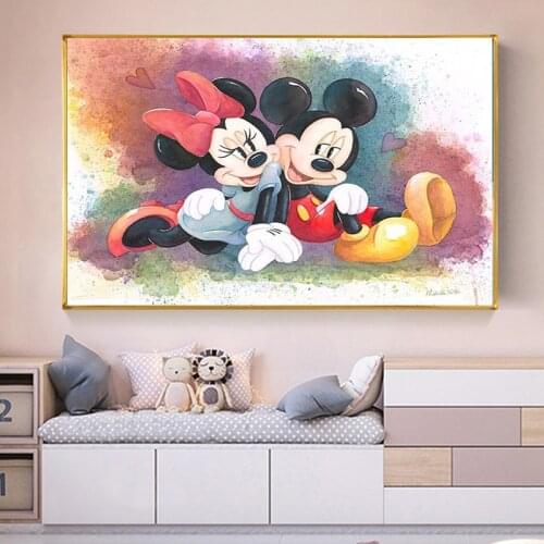 Disney Cartoon Mickey Mouse and Donald Duck Canvas Painting Wall Art Posters and Prints Wall Art Picture for Children Room Wall