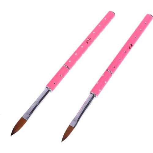 Nail Art Brush Acrylic Liquid Powder Carving Gel Brush Handle Manicure Gel Brush With Diamond Uv Gel Brushes Nail Painting Tools