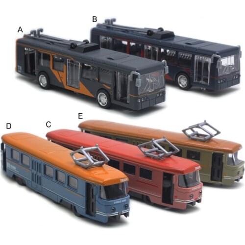 Classic Bus Fall-resistant Desktop Decor Alloy Pull Back Car Model Kids Toys for Boys Bus Model Diecast Toy Vehicles Kids Gift