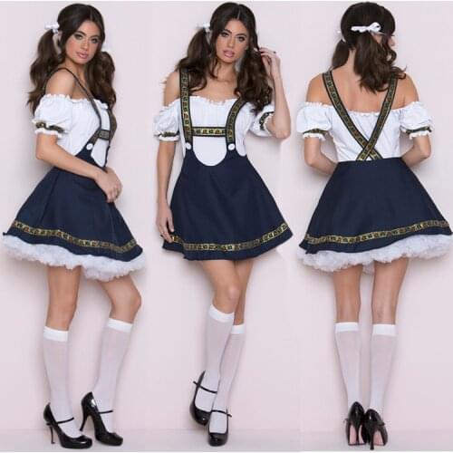 Halloween German Oktoberfest Bavaria National Performance Dress Bar Beer Sister Maid Skirt Costume