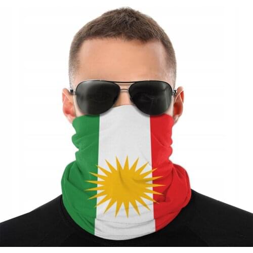 Kurdistan Flag Scarves Neck Face Mask Men Women Halloween Tube Mask Neck Bandanas Protective Headband Biking Hiking