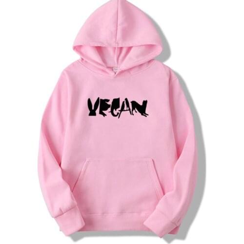 Harajuku lovely Vegan Spelled With Animals Print Women sweatshirt Casual Funny hoodies For Lady Girl Top Hipster Tumblr D