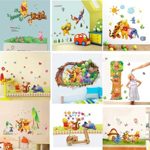 Cartoon Bear 3d vivid Wall Stickers Height Measure For Kids Room Children Nursery Wall Decals Home Decor