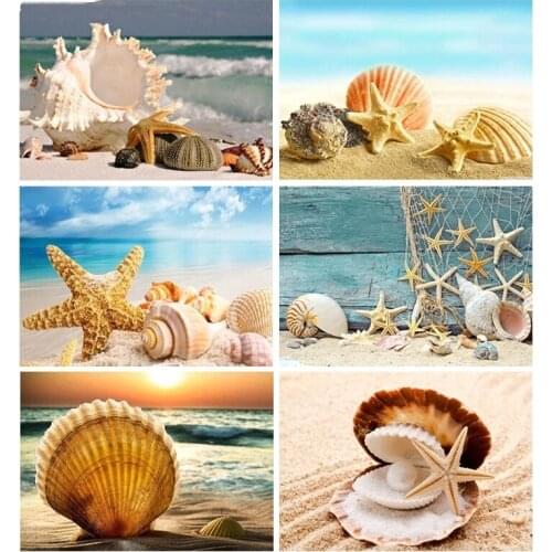 PDMDOG Full Square/Round Drill 5D DIY Diamond Painting "Sea shell" 3D Embroidery Cross Stitch 3D Home Decor Gift