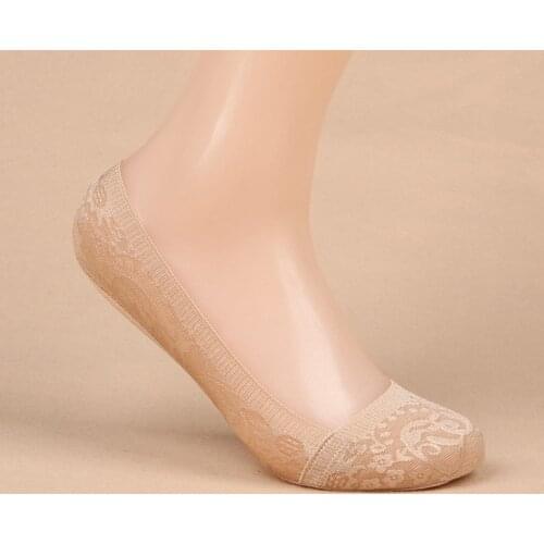 Hot Sale Popular Women Ladies Girls Asakuch Invisible Boat Socks Invisible Boat Socks Lace Non-slip Cotton Thin Socks F0324