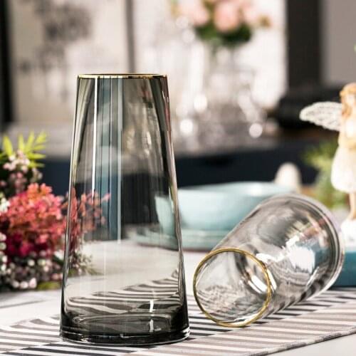 New Hammered Gilded Glass Vase Terrarium Flower Hydroponic Systems Weddings Room Home Decoration Accessories