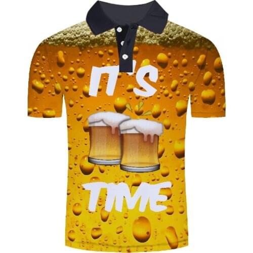 2021 new mens beer 3D printing oversized shirt, it is a funny novelty short-sleeved shirt for men unisex streetwear clothing