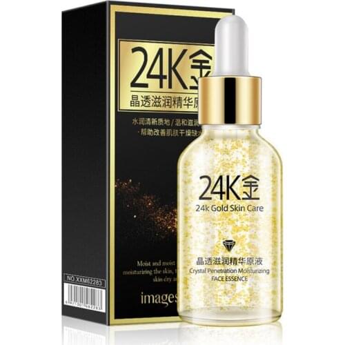 IMAGES 24K GOLD Crystal Clear Nutrition Liquid Skin Care Essence Moisturizing Anti-Aging Anti Wrinkle Tighten Face 30ml