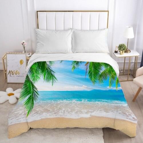 Landscape Duvet cover Quilt/Blanket/Comfortable Case 140x200 240x220 240x260 Queen King Single Bedding for Home green leaf