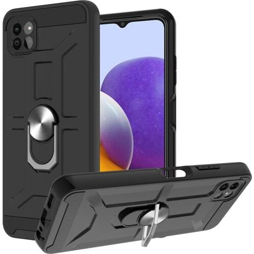 Armor Shockproof Case For Samsung Galaxy A22 5G Magnetic Metal Ring Stand Holder Soft TPU Hard PC Protective Back Cover Fundas