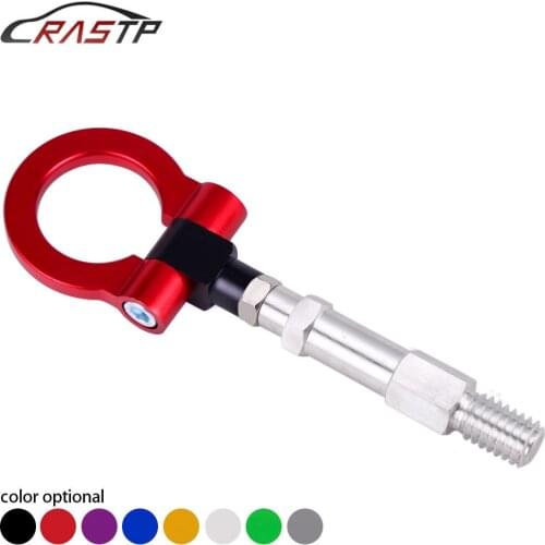 RASTP-Tow Hook Aluminum Track Racing Front Bumper Auto Trailer Ring Eye Towing Kit for Audi 10-15 CNC JDM Style RS-TH008-13