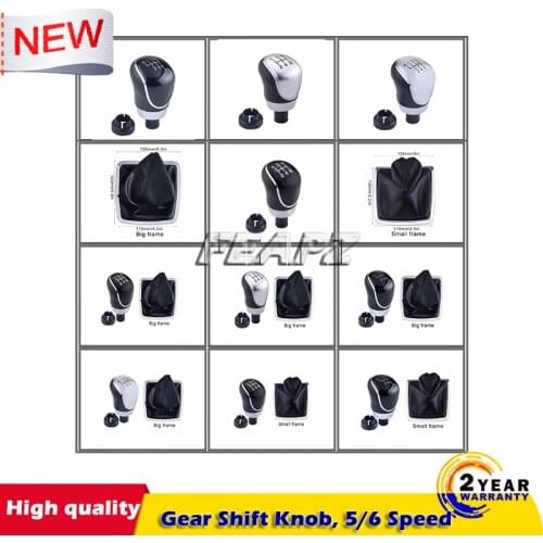 MT Gear Shift Knob, 5/6 Speed With Dust Cover For Ford Focus 2 MK2 FL MK3 MK4 MK7 MONDEO GALAXY FIESTA