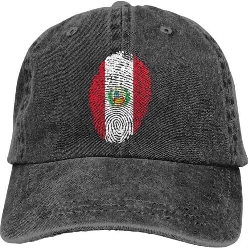Peru Flag Hat Baseball Caps For Men Women Adjustable Camping Truck Hat Cotton Snapback Outdoor Black Color Customized