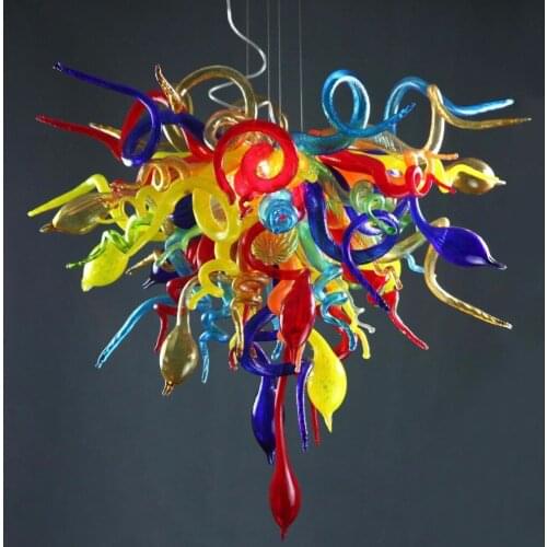 LED Crystal Murano Chandeliers Flower Shape Hand Blown Glass AC 110/120/220/240V