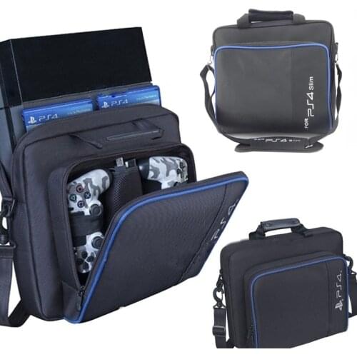 For PS4/PS4 Slim Game Consoles Accessories Shoulder Bag Carry Travel Case Shockproof Portable Storage Bag Handbag Canvas Case