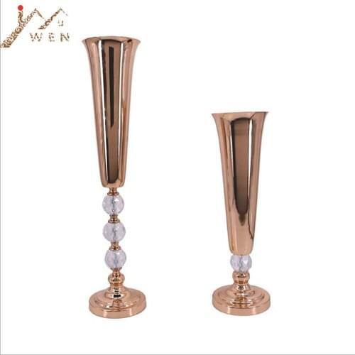 Vases Crystal Horn-shaped Road Lead Europe Brief Wedding Tabletop Flower Vase Party Centerpiece For Home Decoration 10 PCS / Lot