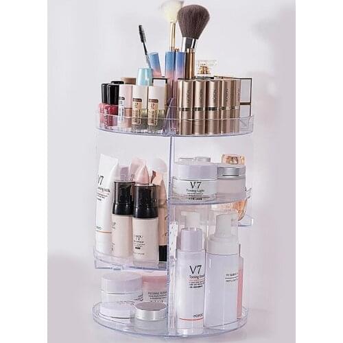 360 Degree Rotatable Makeup Organizer Transparent, Ideal for cosmetics and makeup product
