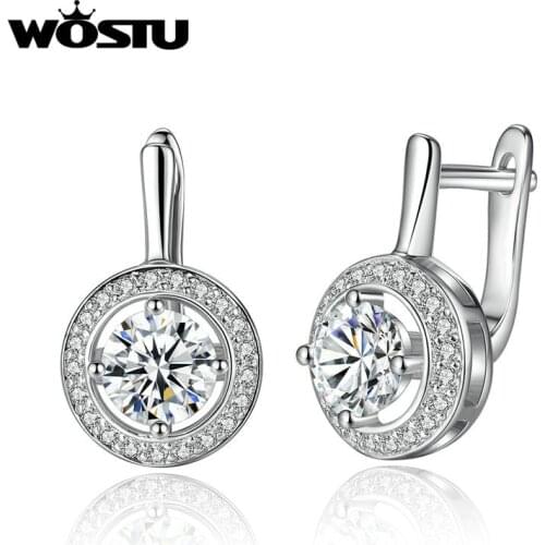 Женские золотые серьги WOSTU China At AliExpress