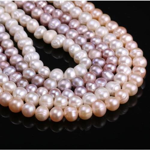Natural Freshwater Pearl Pearl Beads For DIY Jewelry Making Necklaces Bracelet Earrings Potato White/Purple/Pink 6-7mm 36CM