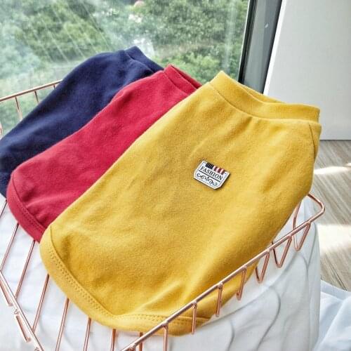 Cotton Dog Clothes Cute Base Layer Shirt Dog Cat Soft Vest For Puppy Kitten Fashion Simple Style Pet Warm Sweater For Small Dogs