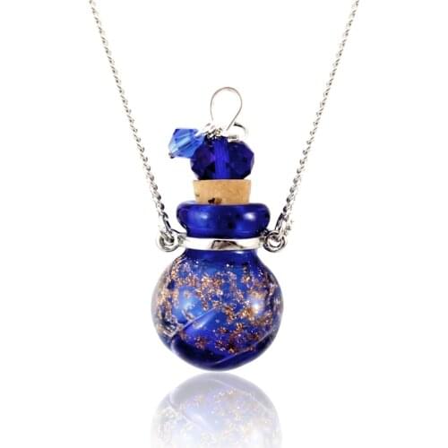1PC Murano Glass Perfume Bottle Necklace Essential Oil Aromatherapy Bottle Pendant Necklace Women necklace