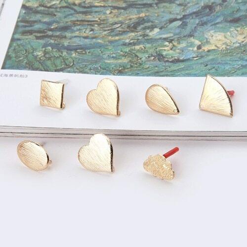 10pcs Diy Jewelry Accessories Alloy Earrings For Women Girl Open Hanging Earrings Stud Earring Love Cloud Oval Ear Pin Material