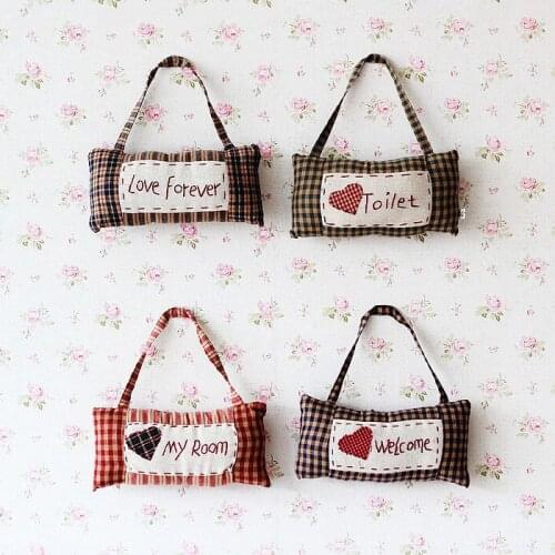 4 pieces/lot Korean handmade cloth Craft door plate Home Decoration Pendant Embroidered Love Topic Home Welcome Signs