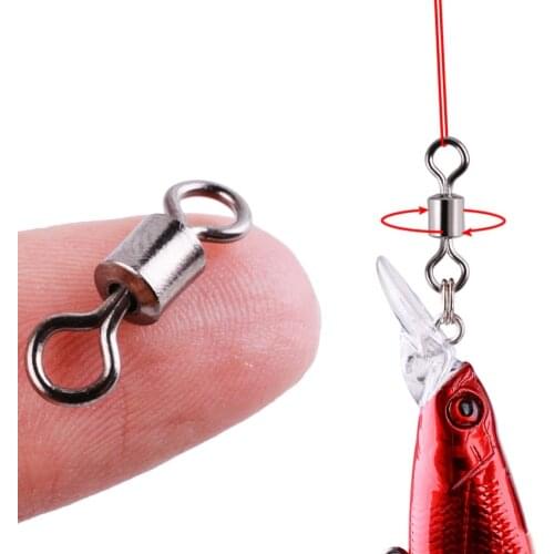 50-100pcs Fishing Barrel Bearing Rolling Swivel Solid Ring Lures Connector Fishing Tackle Accessories Fish Tool with box