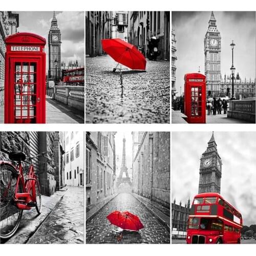 5D DIY London Cityscape Diamond Painting Cross Stitch Handmade Mosaic Embroidery Rhinestone Living Room Home Decor Art