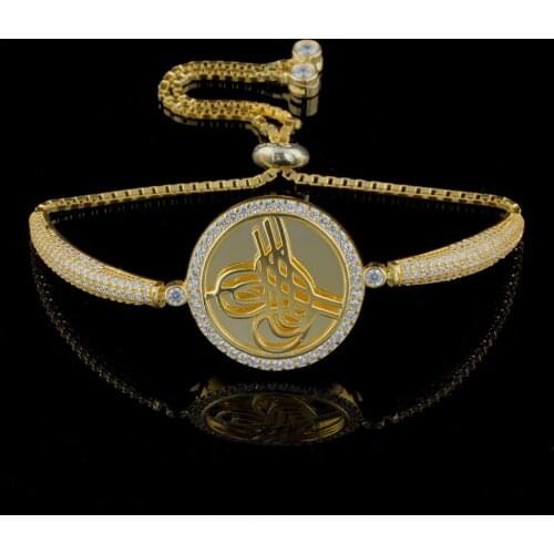 925 Sterling Silver Gold Plated Bracelet with Ottoman Sign
