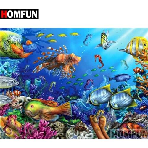 HOMFUN Full Square/Round Drill 5D DIY Diamond Painting "Undersea scenery" Embroidery Cross Stitch 5D Home Decor Gift A16381